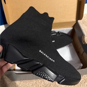 Balenciaga Jet Black Knit Sneakers